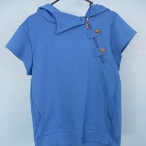 TheLees Koran Blue Short Sleeve Hoodie